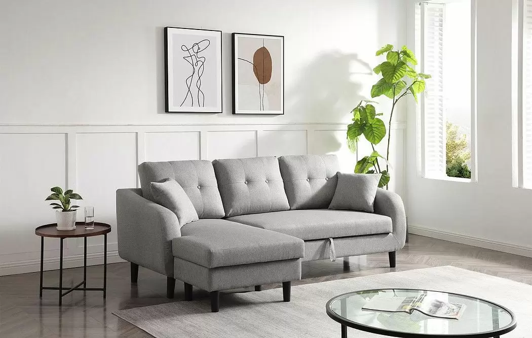 Диван-кровать North угловой (левый), серый