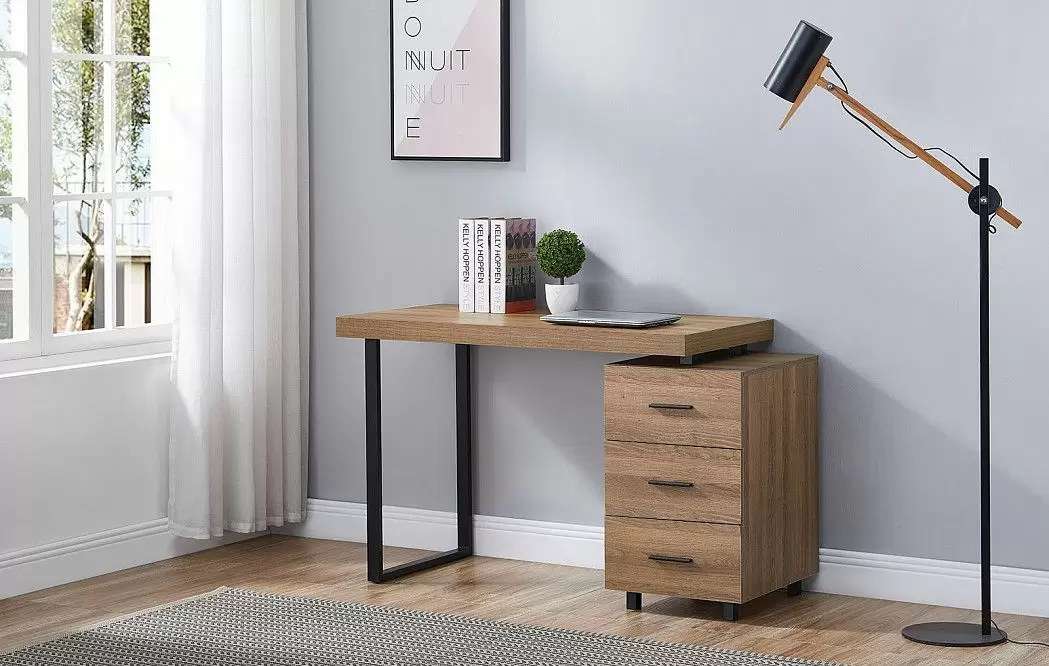 Стол письменный Ashby, орех/черный