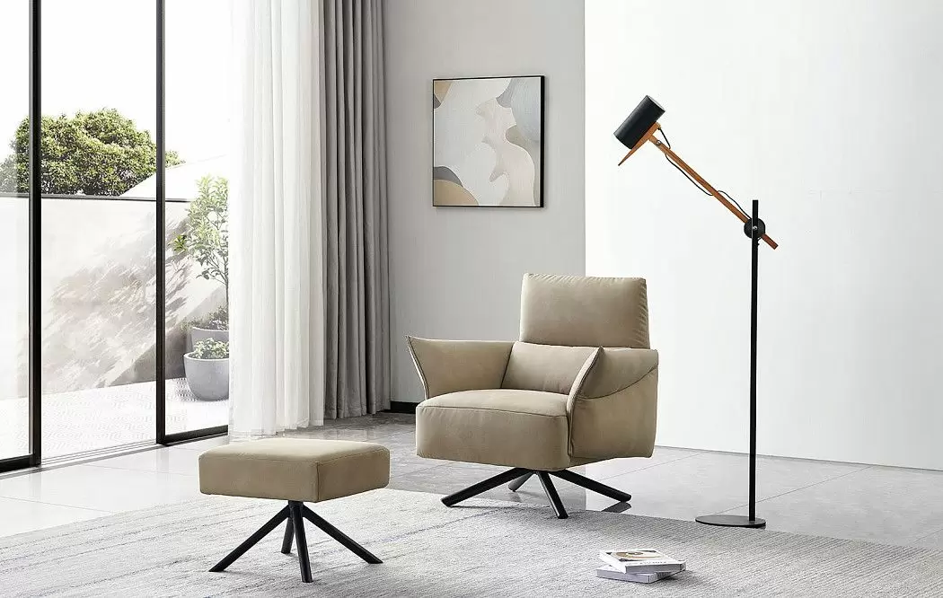 Кресло и оттоманка Wendy, темно-бежевый - фото 2