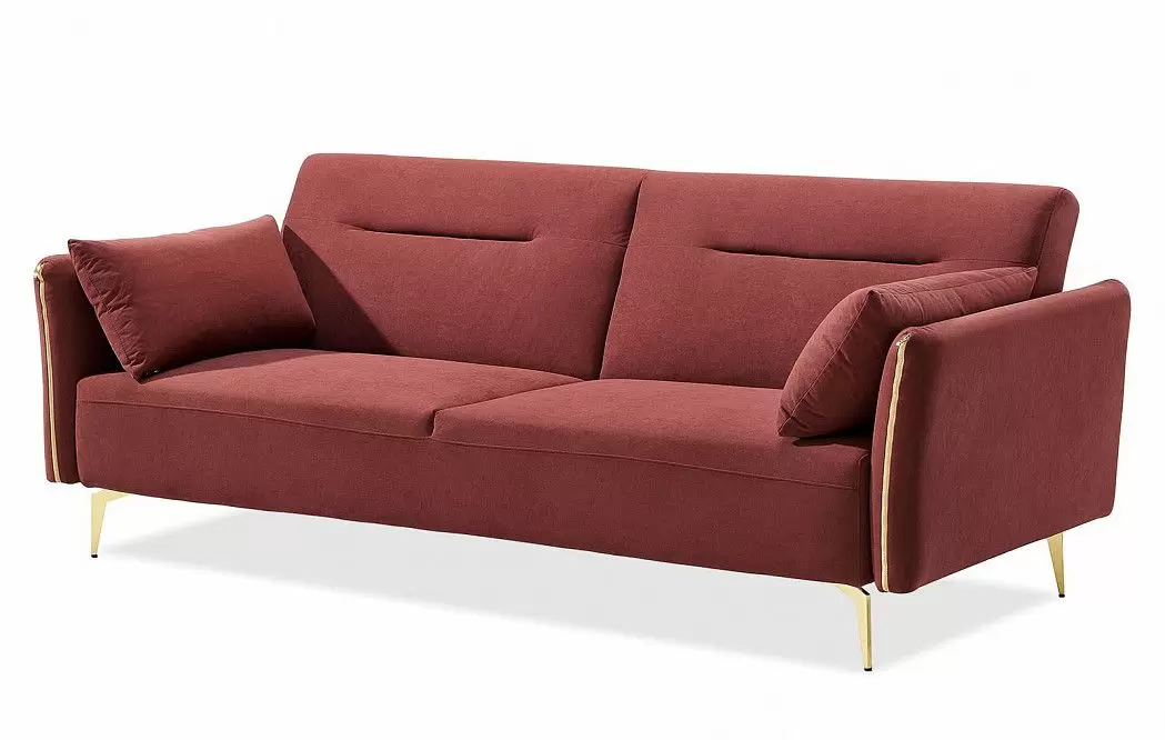 Диван-кровать Liverpool, бордовый/золото - фото 6