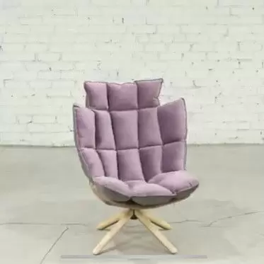 ВИДЕО Кресло с оттоманкой в стиле Husk, лиловый