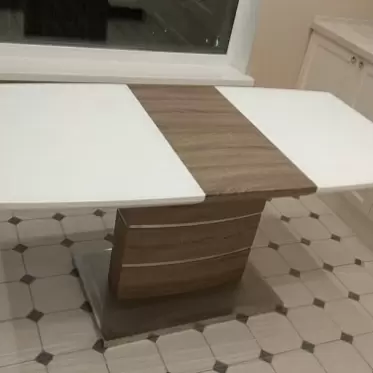 ВИДЕО Стол раскладной Arioso Glass, белый/дуб