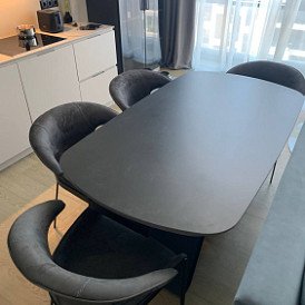 Стол раскладной Charlotta 180-260, черная керамика