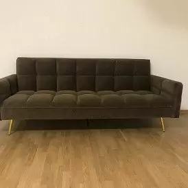 Диван-кровать Madrid, желтый/золотые ножки