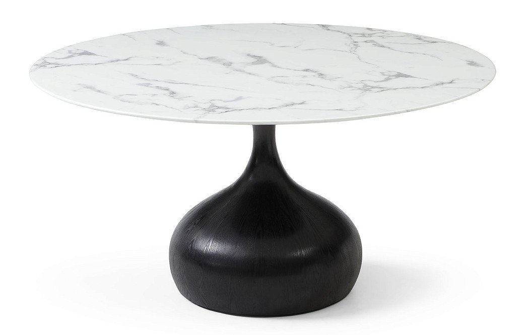 Стол Aspen 150, белый мрамор/черный - фото 3