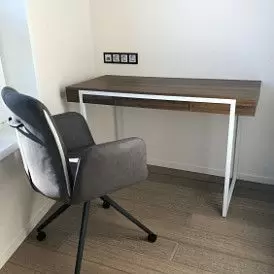 Стол письменный Ego, орех/белые ножки