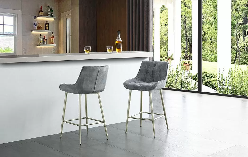 Стул полубарный Joely Bar (65), серый/шампань - фото 2