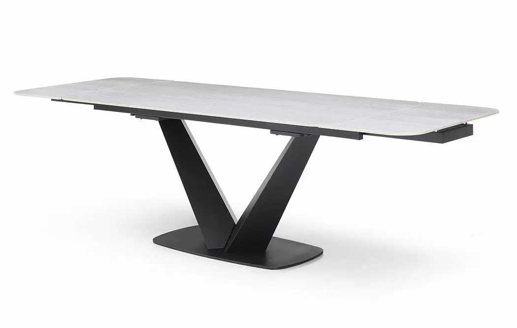 Стол раскладной Virginia 160-240, серая керамика/черный