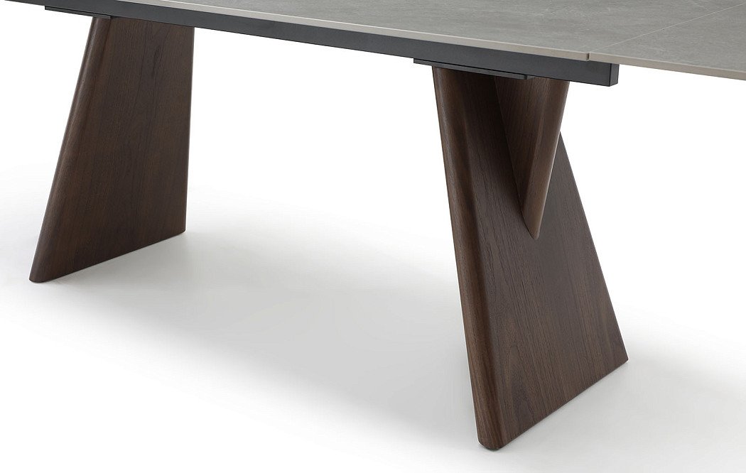 Стол раскладной Bremen 160-240, серая керамика/орех - фото 8