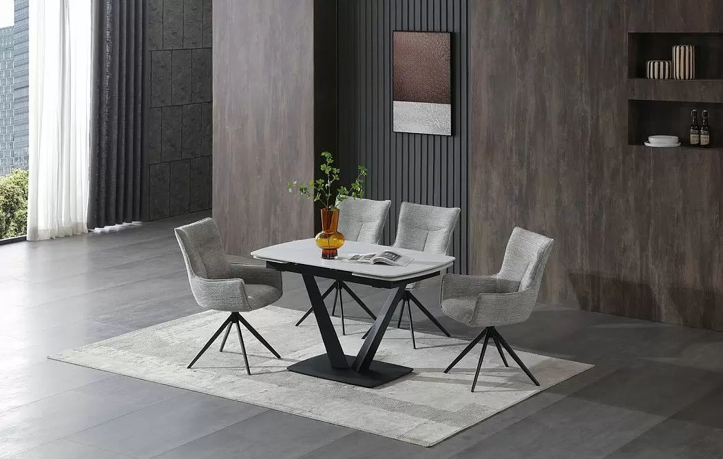 Стол раскладной Livorno 120-180, керамика "каррарский мрамор" - фото 6