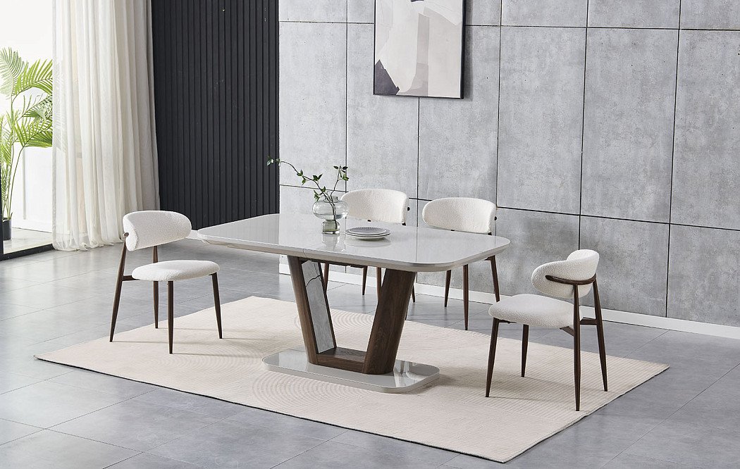 Стол раскладной Ester 160-200, бежевый/коричневый - фото 6