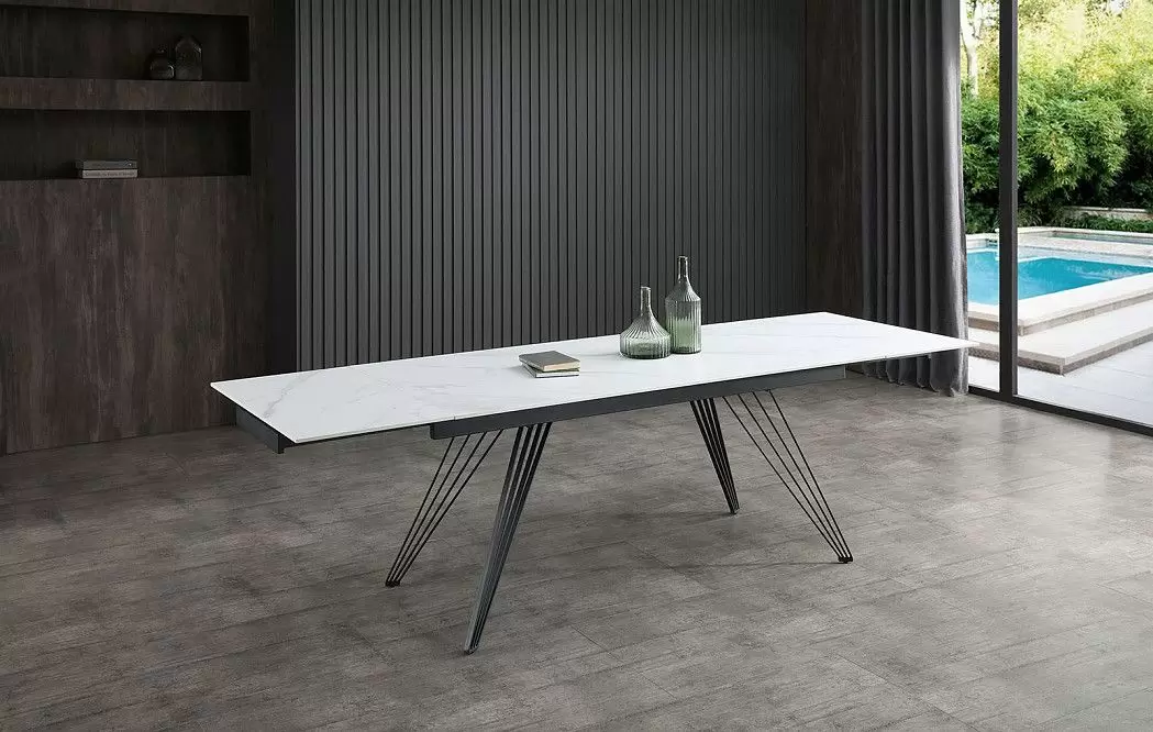 Стол раскладной Parma 180-280, керамика "каррарский мрамор" - фото 4