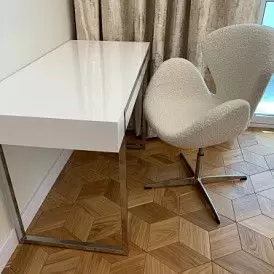 Стол письменный Ego, орех/белые ножки