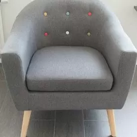 Диван Florence 2-х местный, темно-серый/цветные пуговицы