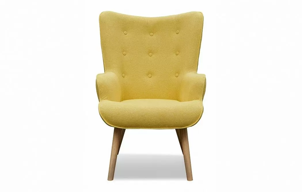 Кресло и оттоманка Hygge, желтый/натуральный - фото 3