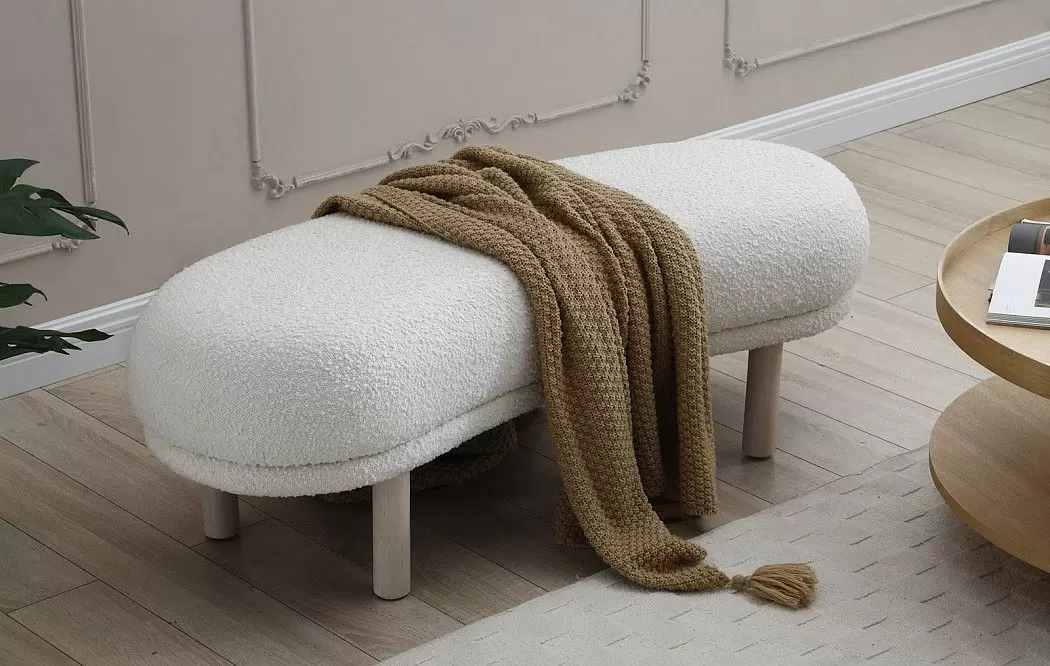 Банкетка Serafina, белый тедди - фото 2