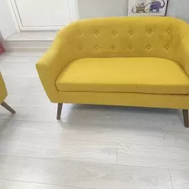 Диван Florence 2-х местный, темно-серый/цветные пуговицы