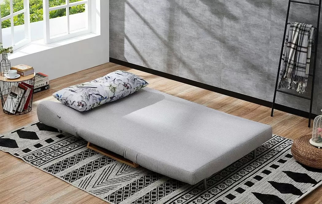 Диван-кровать Rosy 2-х местный, серый/цветочный принт - фото 2