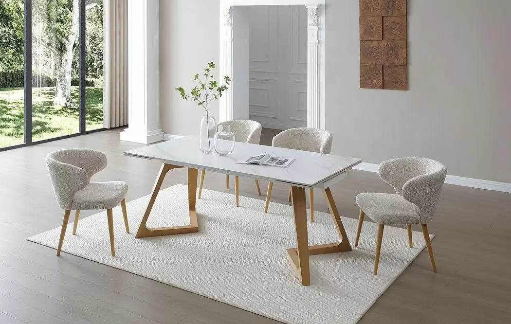 Стол раскладной Sorrento 160-220, белая керамика/ясень - фото 3