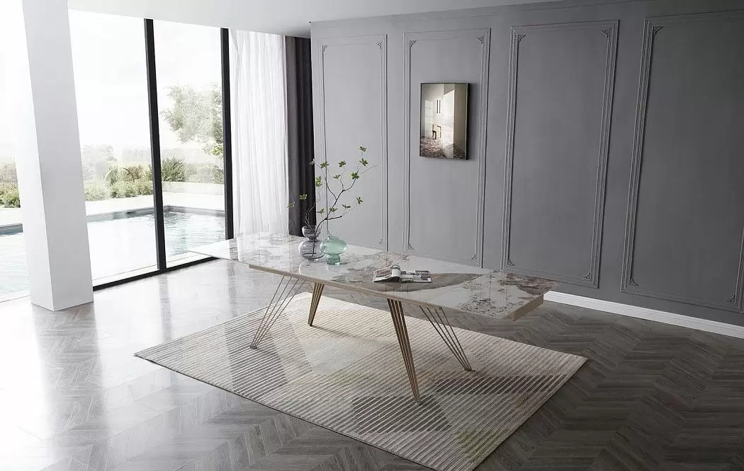 Стол раскладной Parma 160-240, светлая керамика/шампань - фото 8