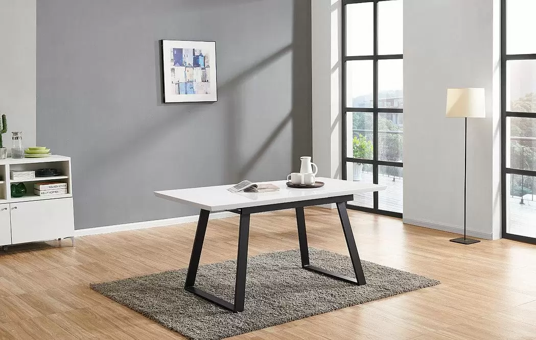 Стол раскладной Dakota 120-160, белый/черный - фото 4