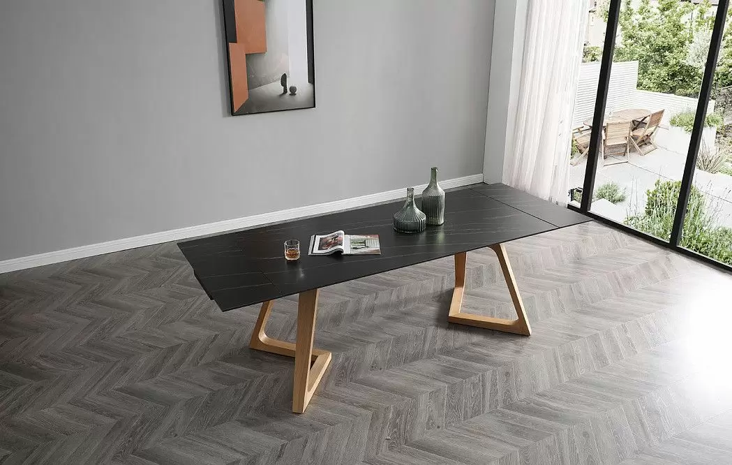 Стол раскладной Sorrento 160-220, черная керамика/ясень - фото 3