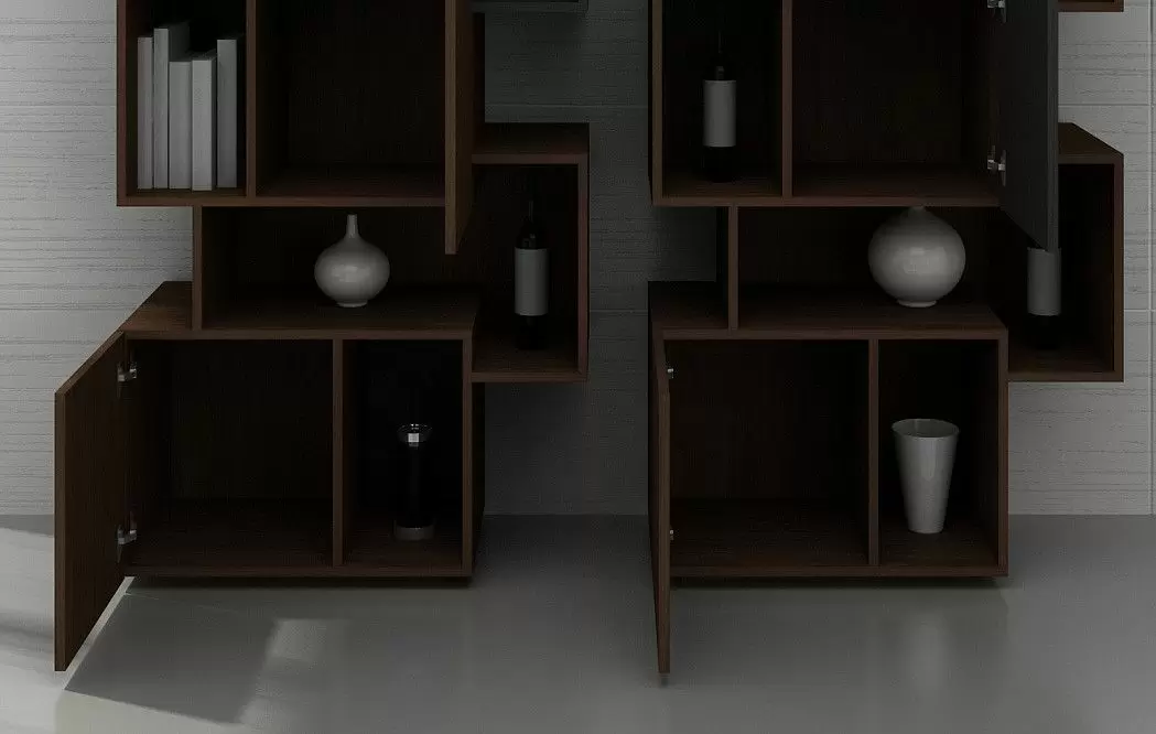 Стеллаж Palo Walnut, орех/серая полка - фото 10