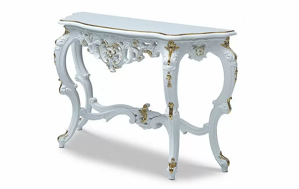 Консоль Sabrina, белый/золото - фото 3