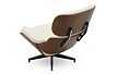 Комплект кресло и оттоманка Eames Lounge, кремовый/орех