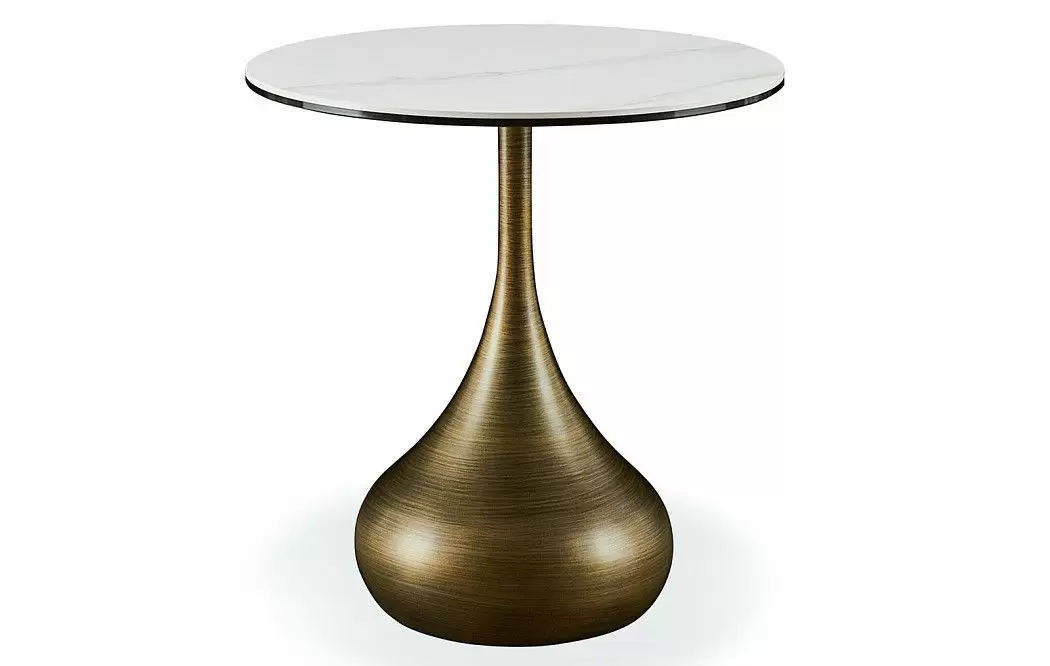 Стол журнальный Reggio (50), белый камень/бронза - фото 4