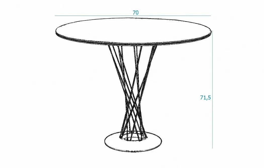 Стол Cyclone Ice (70), стекло/черный - фото 2