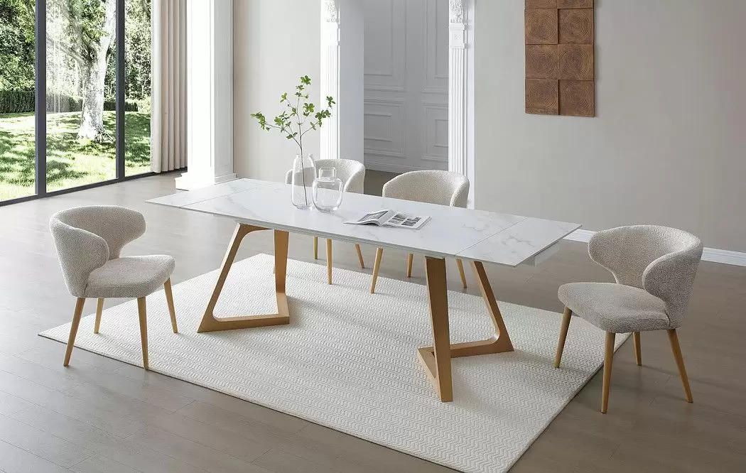 Стол раскладной Sorrento 160-220, белая керамика/ясень - фото 2