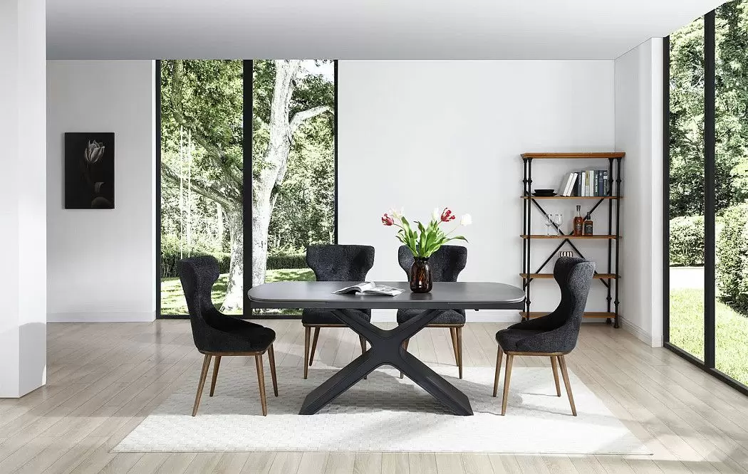 Стол раскладной Charlotta 160-240, черная керамика - фото 16