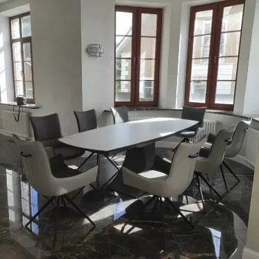 Стол раскладной Palermo 160-240, белая керамика/серый