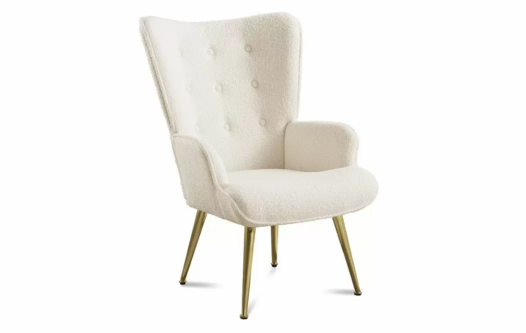 Кресло и оттоманка Hygge, слоновая кость/золото - фото 4