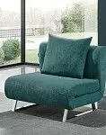 Кресло-кровать Rosy, темно-бирюзовый/хром