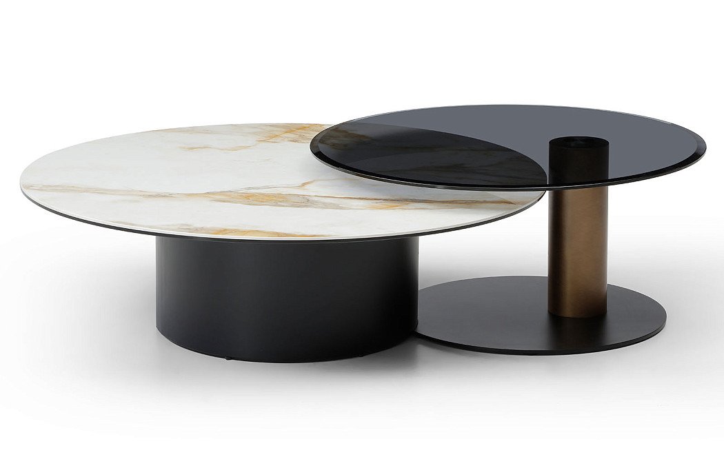 Набор из 2-х столов журнальных Mist, керамика/дымчатое стекло - фото 3