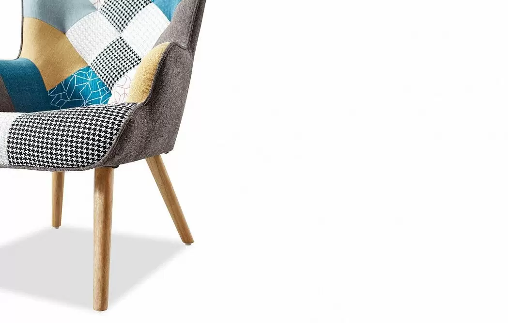 Кресло и оттоманка Hygge, пэчворк/натуральный - фото 7