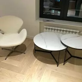 Набор из 2-х столов журнальных Fabio, белая керамика