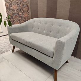 Диван Florence 2-х местный, темно-серый/цветные пуговицы