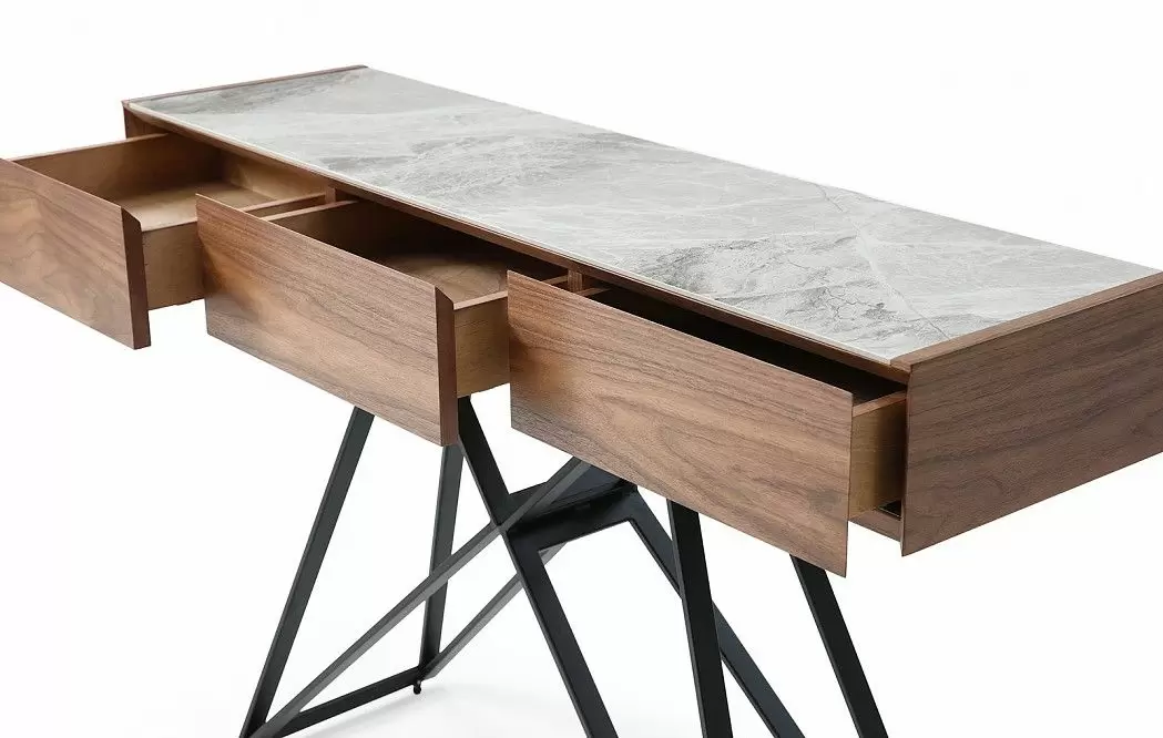 Консоль Cross, орех/светлая керамика - фото 6