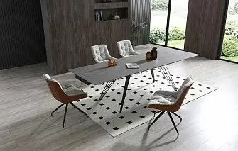 Стол Parma серый + 4 стула Joely