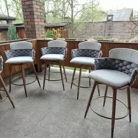 Стул барный Vanda (76), белый/серый