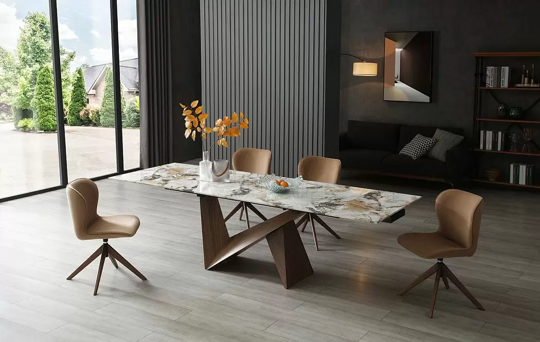 Стол раскладной Portofino 160-240, светлая керамика/орех - фото 2