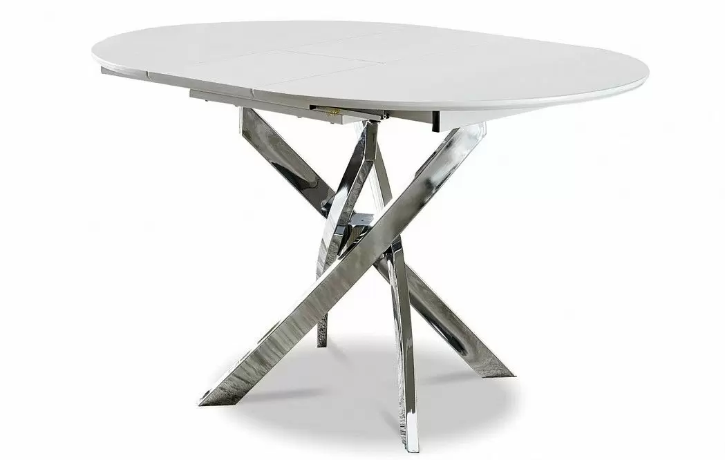Стол раскладной Charly 100-129, белый/хром
