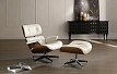 Комплект кресло и оттоманка Eames Lounge, кремовый/орех