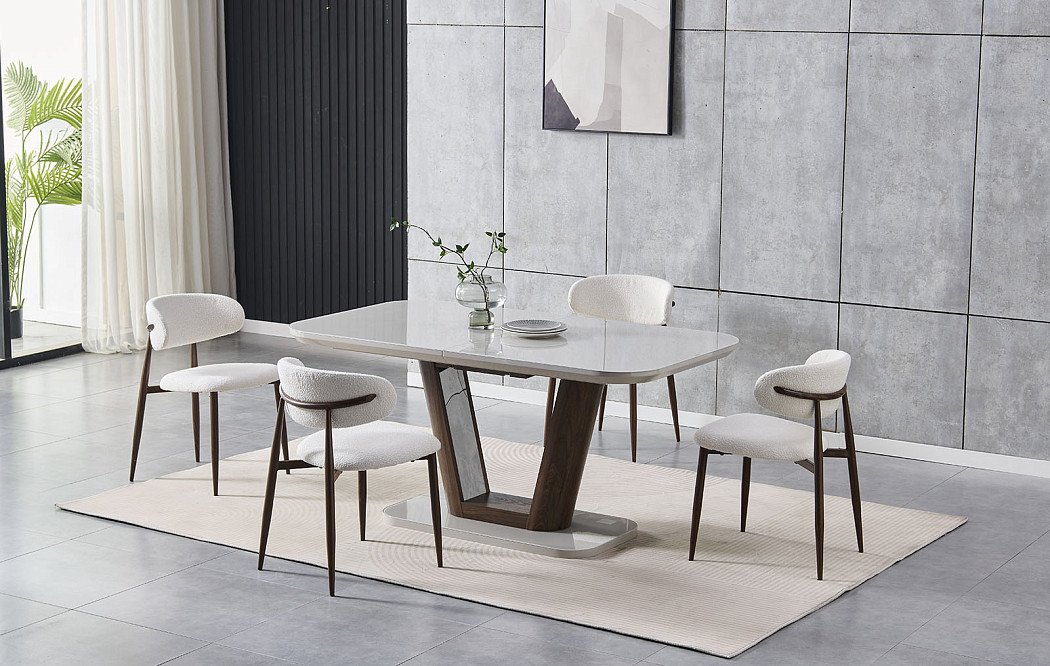 Стол раскладной Ester 120-160, бежевый/коричневый - фото 19