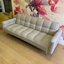 Диван-кровать Madrid, желтый/золотые ножки