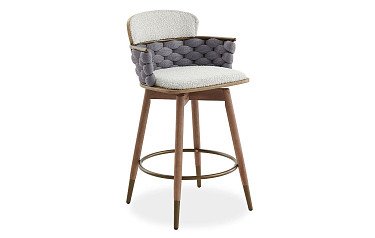 Стул барный Vanda (76), белый/серый