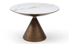 Стол Donna 120, белая керамика/бронза Стол Donna 120, белая керамика/бронза